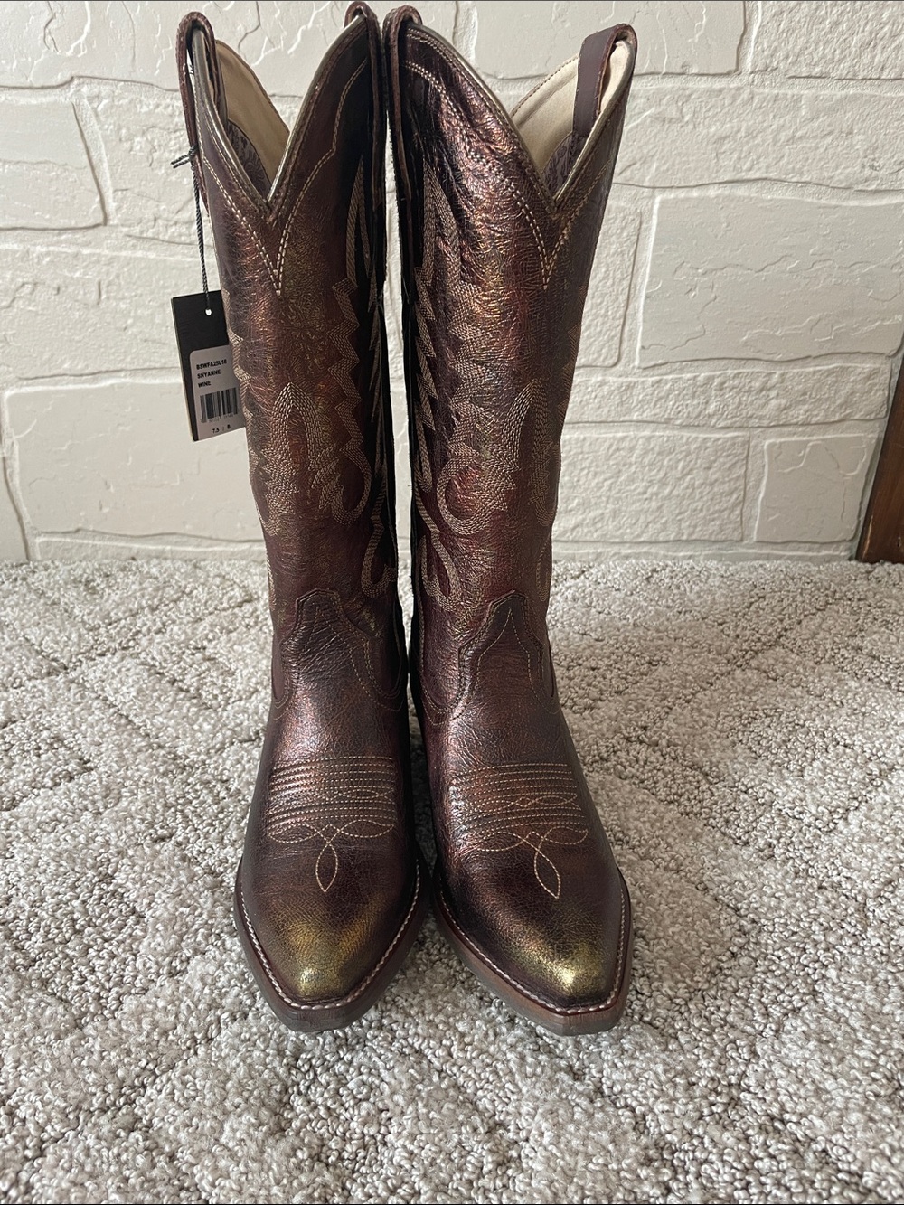 Shyanne Metallic Brown Western Cowboy Boots